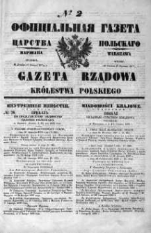 Gazeta Rządowa Królestwa Polskiego 1852 IV, No 2