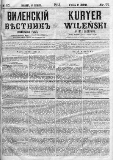 Kuryer Wileński. Gazata urzędowa, polityczna i literacka 1861, No 97