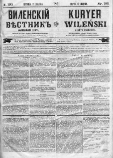 Kuryer Wileński. Gazata urzędowa, polityczna i literacka 1861, No 100