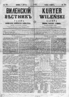 Kuryer Wileński. Gazata urzędowa, polityczna i literacka 1862, No 60