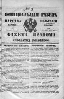 Gazeta Rządowa Królestwa Polskiego 1849 I, No 2
