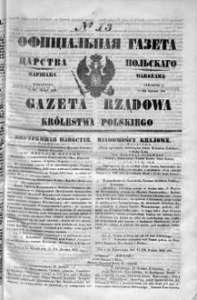 Gazeta Rządowa Królestwa Polskiego 1849 I, No 13