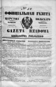Gazeta Rządowa Królestwa Polskiego 1849 I, No 16