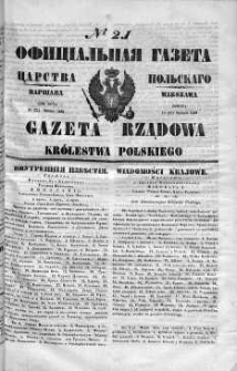 Gazeta Rządowa Królestwa Polskiego 1849 I, No 21