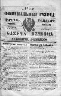 Gazeta Rządowa Królestwa Polskiego 1849 I, No 22