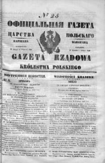 Gazeta Rządowa Królestwa Polskiego 1849 I, No 25