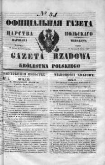 Gazeta Rządowa Królestwa Polskiego 1849 I, No 31