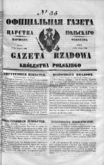 Gazeta Rządowa Królestwa Polskiego 1849 I, No 35