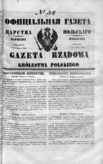 Gazeta Rządowa Królestwa Polskiego 1849 I, No 36