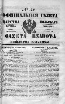 Gazeta Rządowa Królestwa Polskiego 1849 I, No 38