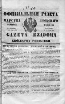 Gazeta Rządowa Królestwa Polskiego 1849 I, No 45