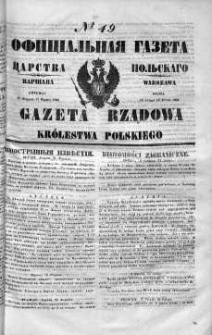 Gazeta Rządowa Królestwa Polskiego 1849 I, No 49