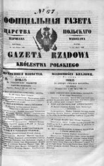 Gazeta Rządowa Królestwa Polskiego 1849 I, No 67