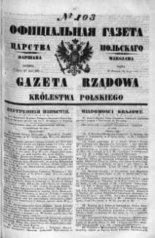Gazeta Rządowa Królestwa Polskiego 1860 II, No 103