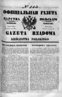 Gazeta Rządowa Królestwa Polskiego 1860 III, No 143