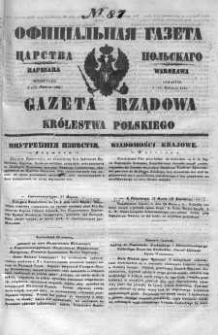 Gazeta Rządowa Królestwa Polskiego 1851 II, No 87