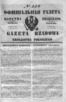 Gazeta Rządowa Królestwa Polskiego 1851 II, No 110