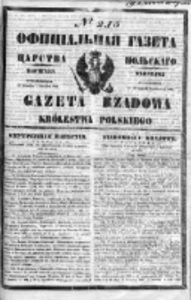 Gazeta Rządowa Królestwa Polskiego 1849 IV, No 215