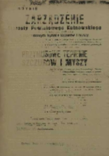 Zarządzenie Starosty Powiatowego Kutnowskiego z dnia 11 września 1948 roku o przymusowym tępieniu szczurów i myszy