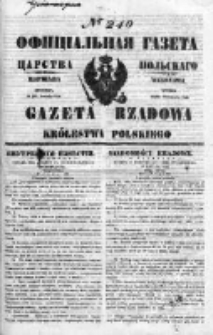 Gazeta Rządowa Królestwa Polskiego 1849 IV, No 240