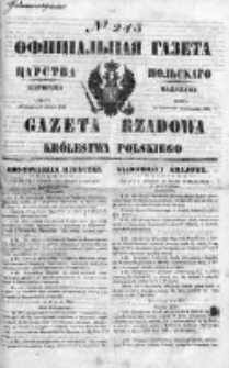Gazeta Rządowa Królestwa Polskiego 1849 IV, No 243
