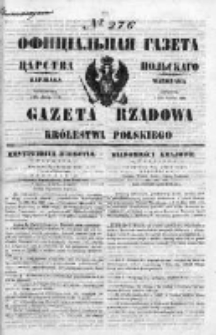 Gazeta Rządowa Królestwa Polskiego 1849 IV, No 276