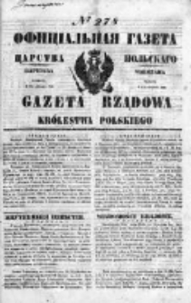 Gazeta Rządowa Królestwa Polskiego 1849 IV, No 278