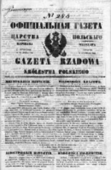 Gazeta Rządowa Królestwa Polskiego 1849 IV, No 285