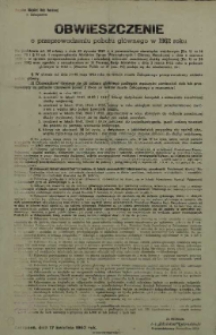 Obwieszczenie o przeprowadzeniu poboru głównego w 1962 roku