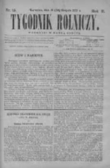 Tygodnik Rolniczy. Pismo wszelkim gałęziom przemysłu rolnego poświęcone 1873 III, Nr 35