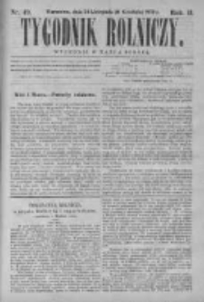 Tygodnik Rolniczy. Pismo wszelkim gałęziom przemysłu rolnego poświęcone 1873 IV, Nr 49