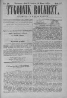 Tygodnik Rolniczy. Pismo wszelkim gałęziom przemysłu rolnego poświęcone 1875 II, Nr 28