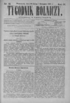 Tygodnik Rolniczy. Pismo wszelkim gałęziom przemysłu rolnego poświęcone 1875 III, Nr 32