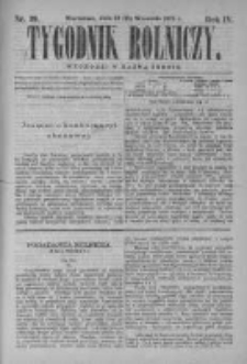 Tygodnik Rolniczy. Pismo wszelkim gałęziom przemysłu rolnego poświęcone 1875 III, Nr 39
