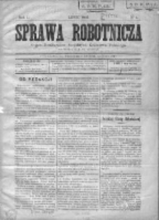 Sprawa Robotnicza. Organ Demokratów Socjalnych Królestwa Polskiego 1893 III, Nr 1