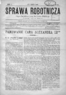 Sprawa Robotnicza. Organ Demokratów Socjalnych Królestwa Polskiego 1894 IV, Nr 18