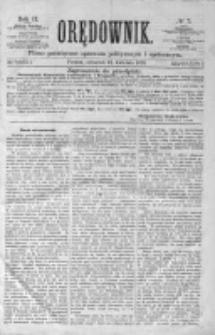 Orędownik: pismo poświęcone sprawom politycznym i spółecznym 1872 II, Nr 7