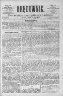 Orędownik: pismo poświęcone sprawom politycznym i spółecznym 1872 II, Nr 14