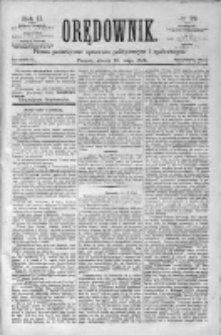 Orędownik: pismo poświęcone sprawom politycznym i spółecznym 1872 II, Nr 22