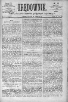Orędownik: pismo poświęcone sprawom politycznym i spółecznym 1872 III, Nr 43