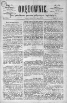 Orędownik: pismo poświęcone sprawom politycznym i spółecznym 1872 III, Nr 48