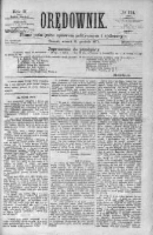 Orędownik: pismo poświęcone sprawom politycznym i spółecznym 1872 IV, Nr 114