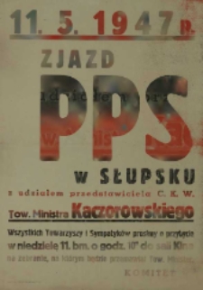 11. 5. 1947 r. Zjazd PPS w Słupsku