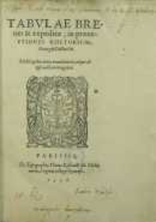 Tabulae breues et expeditae in praeceptiones rhetoricae Georgij Cassandri.