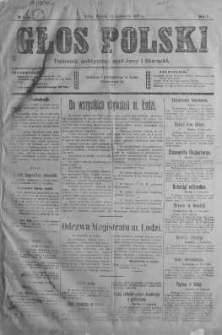 Głos Polski : dziennik polityczny, społeczny i literacki 12 listopad 1918 nr 1