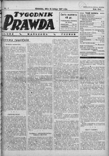 Tygodnik Prawda 13 luty 1927 nr 7