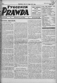 Tygodnik Prawda 27 luty 1927 nr 9