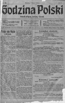 Godzina Polski : dziennik polityczny, społeczny i literacki 2 lipiec 1916 nr 182