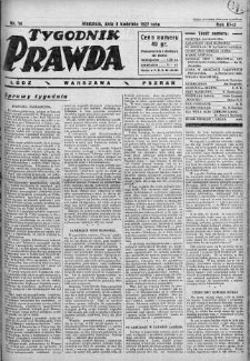 Tygodnik Prawda 3 kwiecień 1927 nr 14