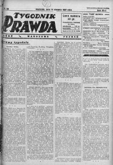 Tygodnik Prawda 14 sierpień 1927 nr 33